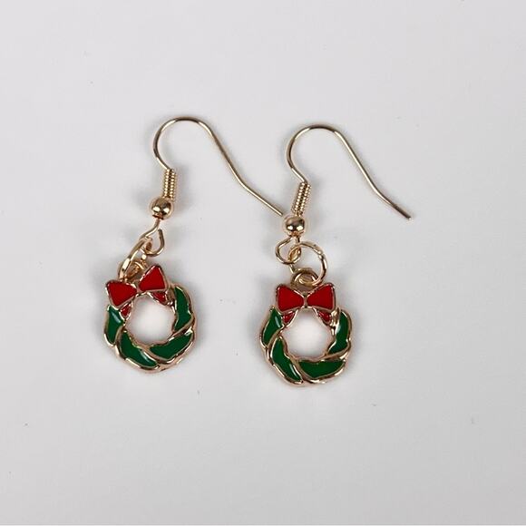 3 Pairs of Christmas Hook Earrings, Wreath, Santa Claus, New! - Picture 5 of 6